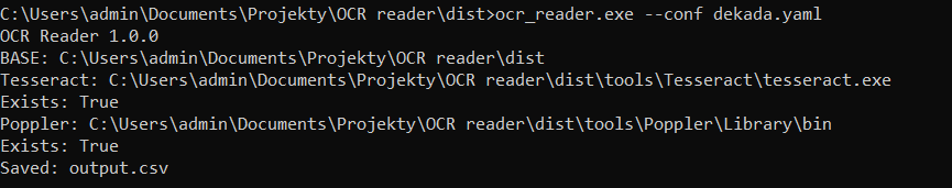 OCR Reader main window